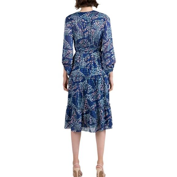 Shoshanna Tiered Embroidered Zanita Multicolor Long Sleeve Midi Dress Size 2 - Picture 3 of 16